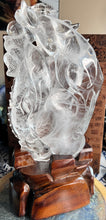 Load image into Gallery viewer, Custom design; master carved AAA grade Clear Quartz water dragon with ingots