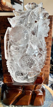 Load image into Gallery viewer, Custom design; master carved AAA grade Clear Quartz water dragon with ingots