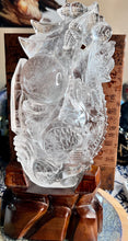 Load image into Gallery viewer, Custom design; master carved AAA grade Clear Quartz water dragon with ingots