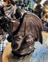 Load image into Gallery viewer, Silver sheen obsidian full body dragon A