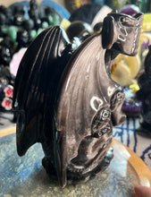Load image into Gallery viewer, Silver sheen obsidian full body dragon A
