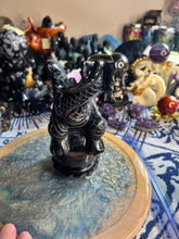 Load image into Gallery viewer, Silver sheen obsidian full body dragon B
