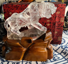 Load image into Gallery viewer, Custom made, master carved, Clear Quartz tiger.
